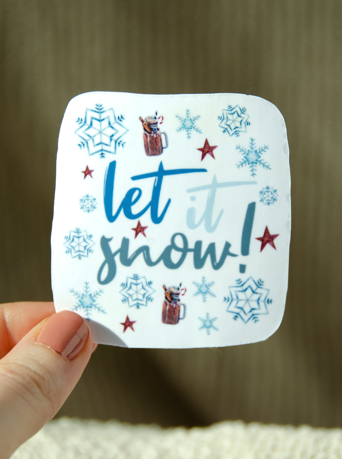 let it snow snowflake winter sticker