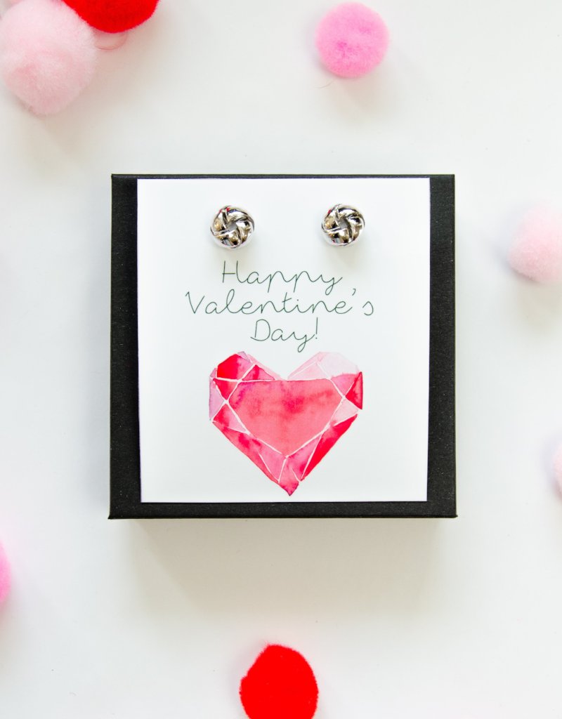 Valentine's Day gifts for women Cute Galentines Day Gift Earring Card