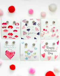 Happy Valentine's Day Earring Six Piece Gift Set