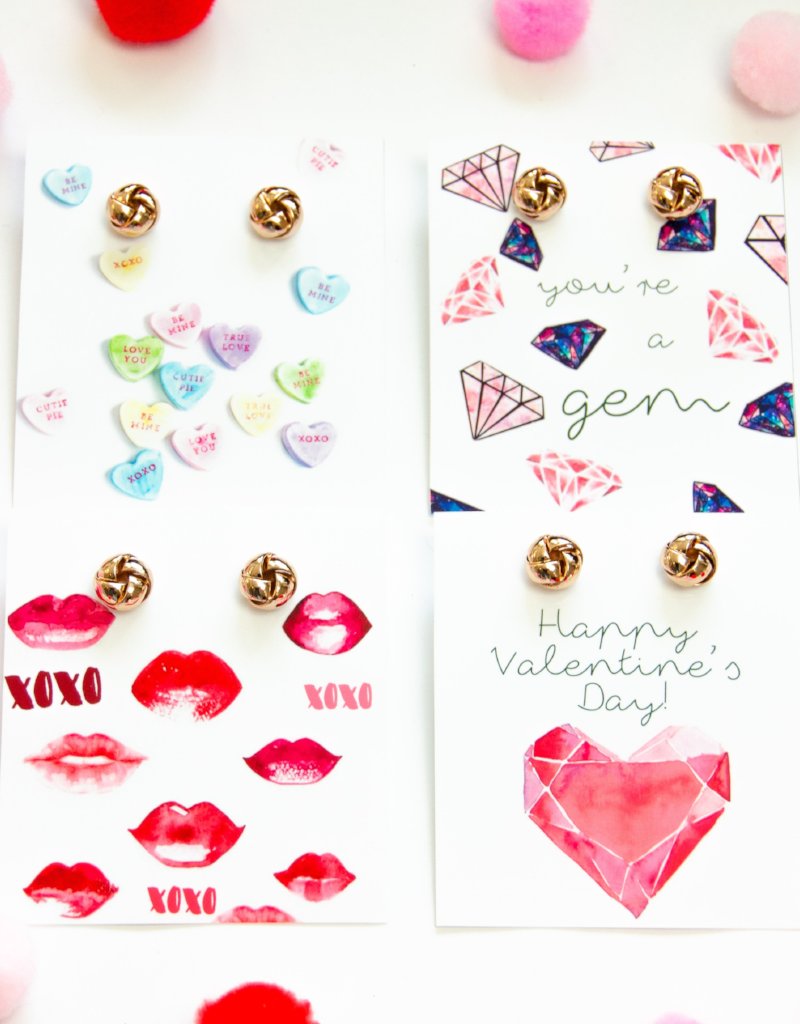 Valentine's Day gifts for women Cute Galentines Day Gift Earring Card
