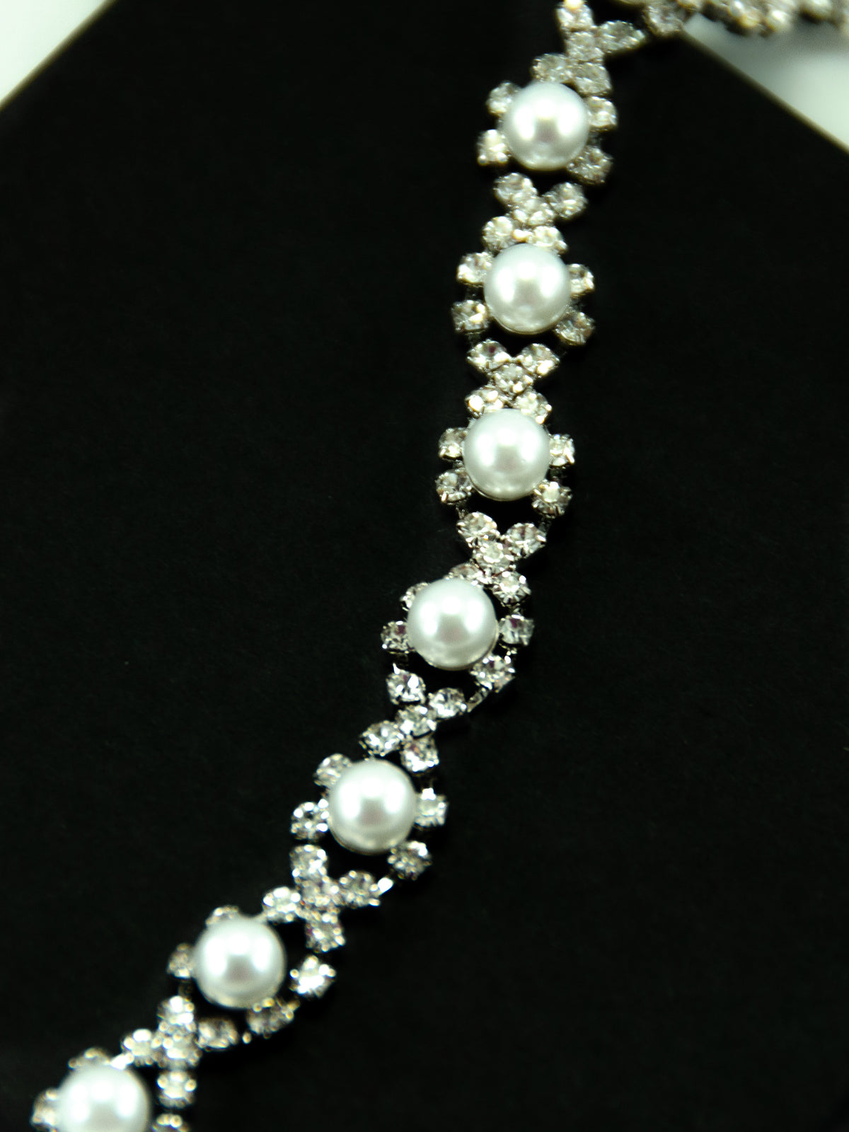 pearl crystal clusters on a silver chain bracelet