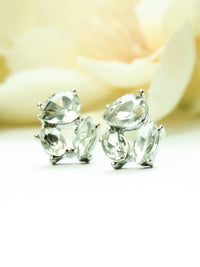 jewel cluster stud earrings