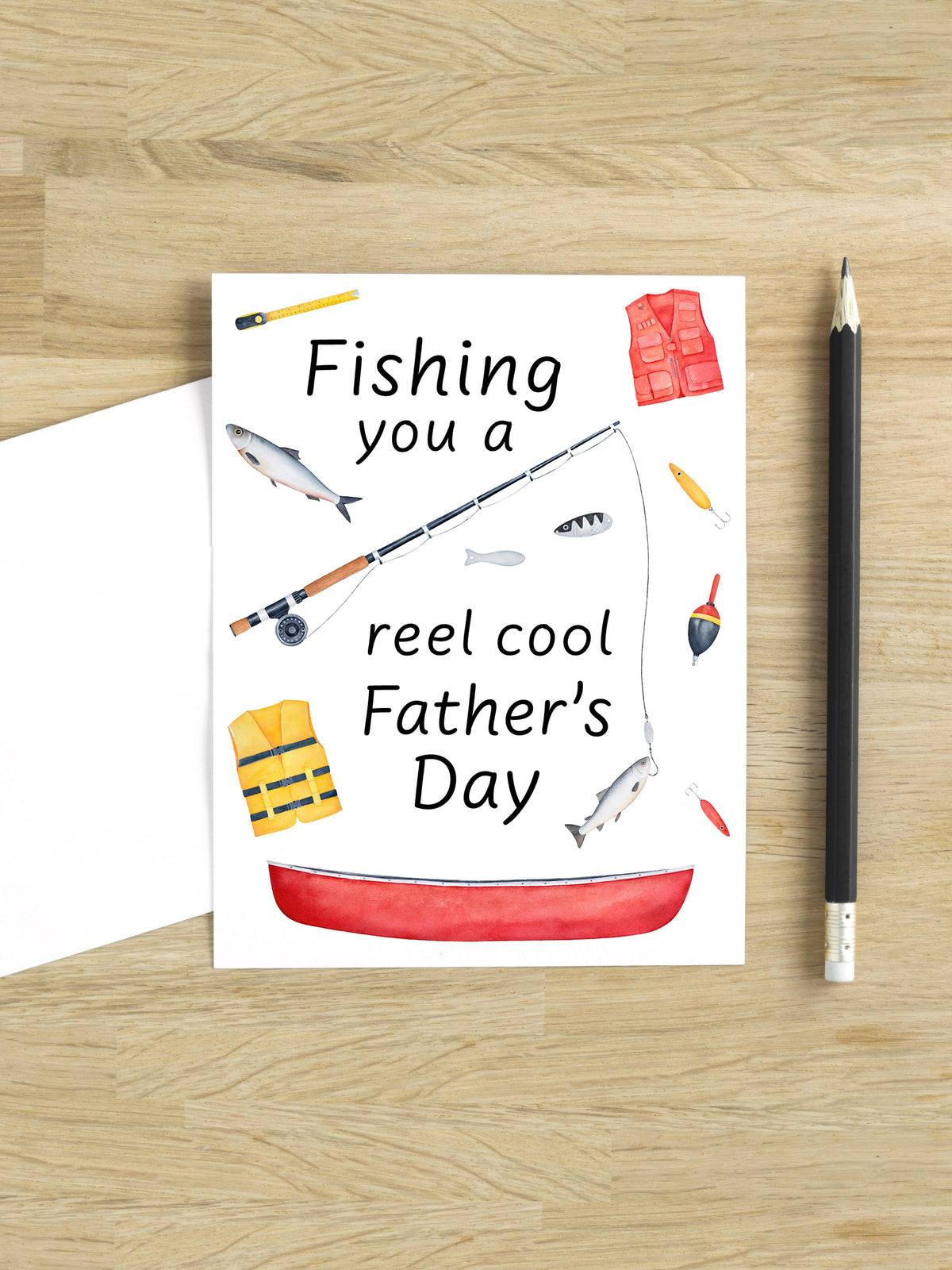 Happy Father's Day Greeting Card, Fishing you a reel cool father's day card, fishing card