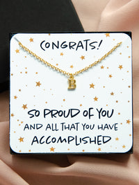 Custom Congrats 14K Gold Initial Necklace