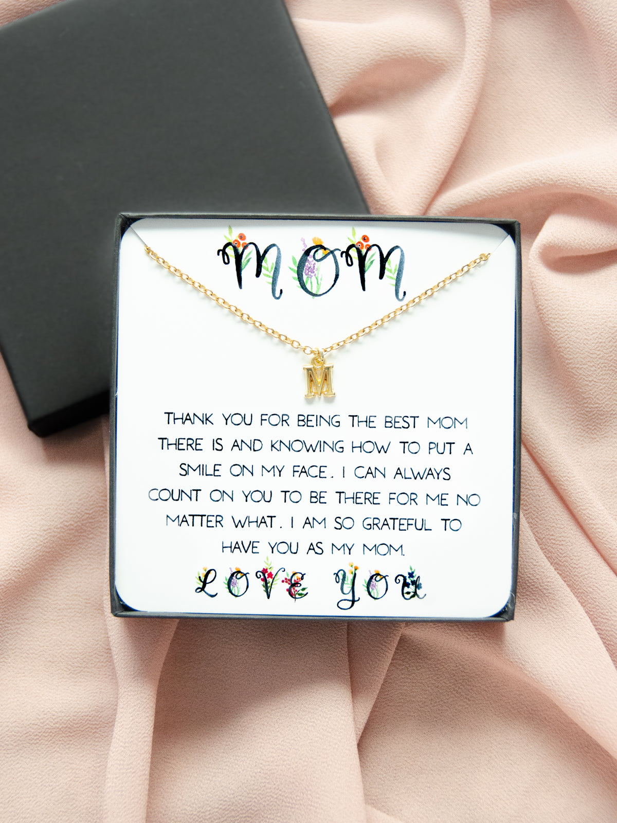 Custom Mother's Day 14K Gold Necklace Gift, Personalized Mother's Day initial necklace,Personalized Mother's Day Jewelry,Custom Gift for Mom