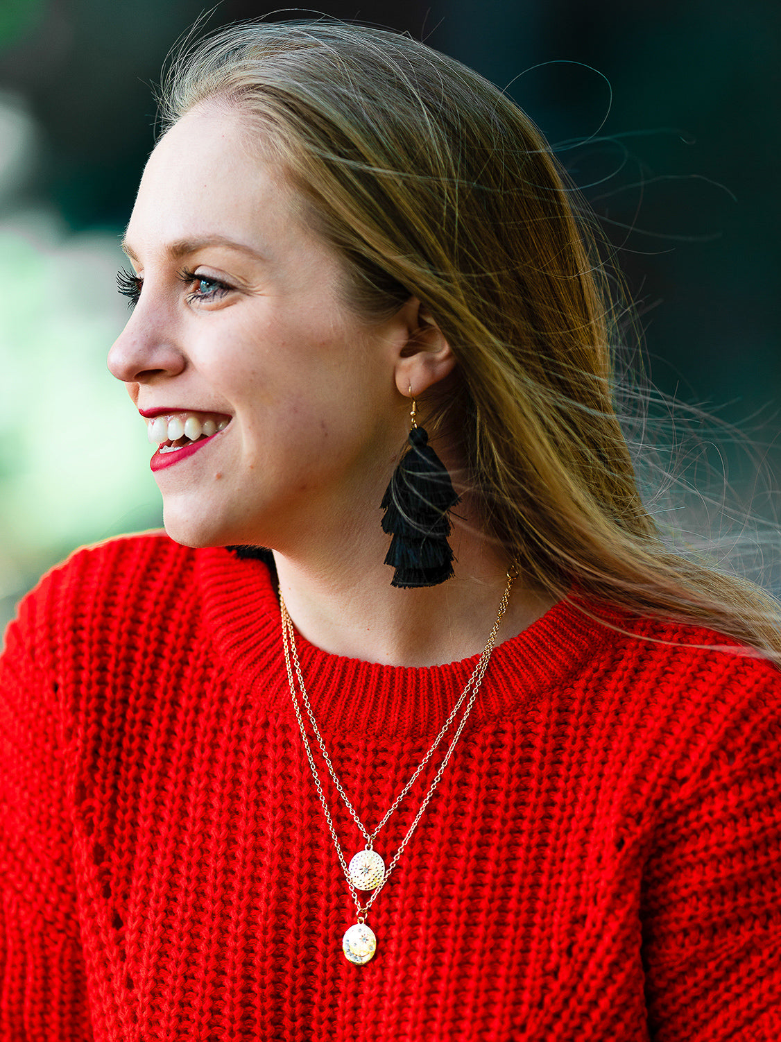 black long tassel statement earrings shop small boutique