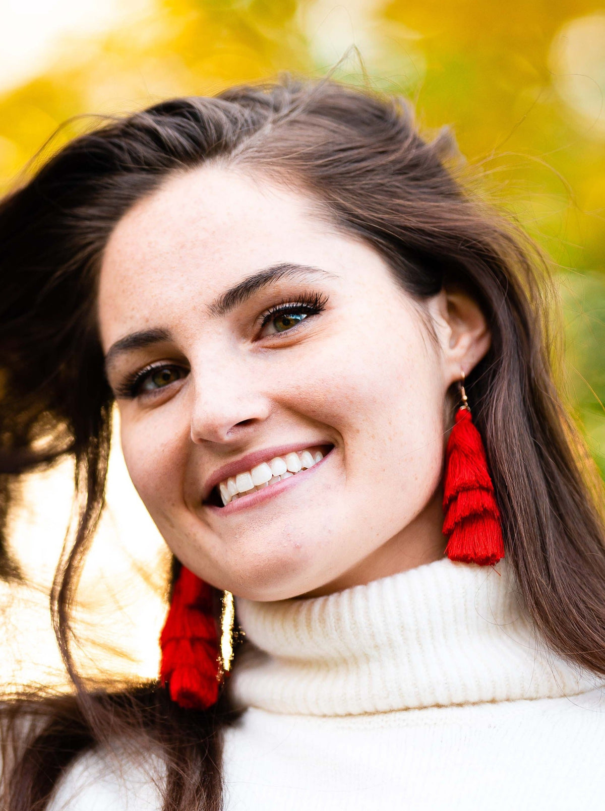 tim ma photography red tassel earrings