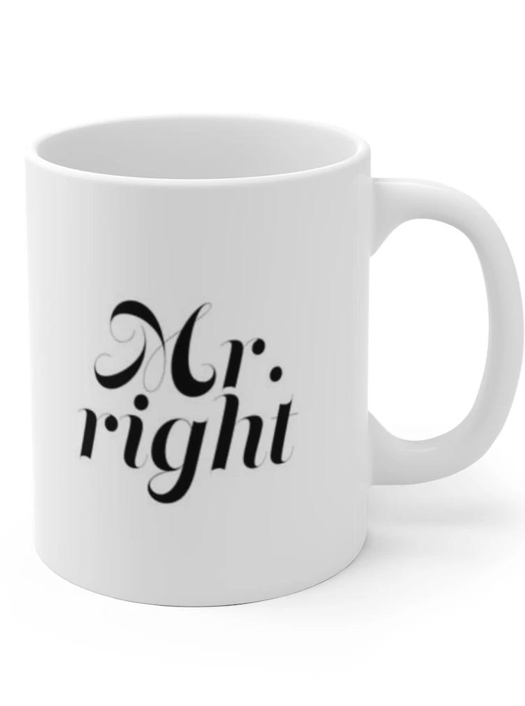 mr.right newly wed coffee mug cup