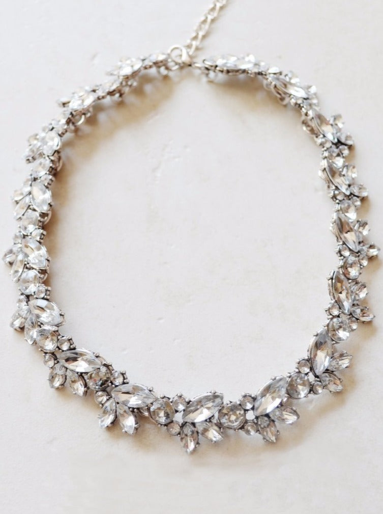 formal special occasion collar cluster necklace