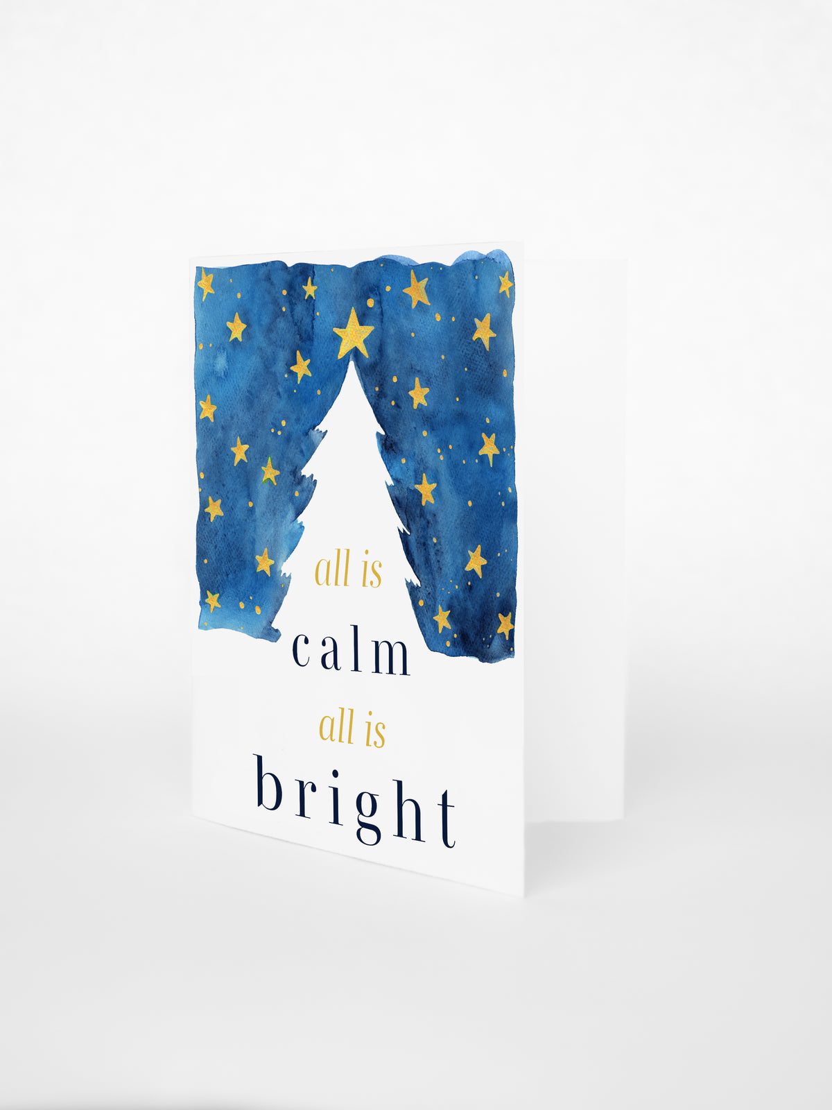 All is Calm All is Bright Holiday Card Set,Seasons Greeting Christmas Card Set,Christmas Tree Card Set,Handmade Holiday Greeting Card Set