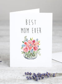 Best Mom Ever Mother's Day Card,Happy Mother's Day Blank Card,Mum Day Card,Floral Spring Card,Mom Card,Mother's Day Card for friend,Made in USA