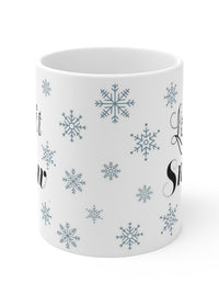 let it snow coffee mug,  snowflake coffee mug, winter mug