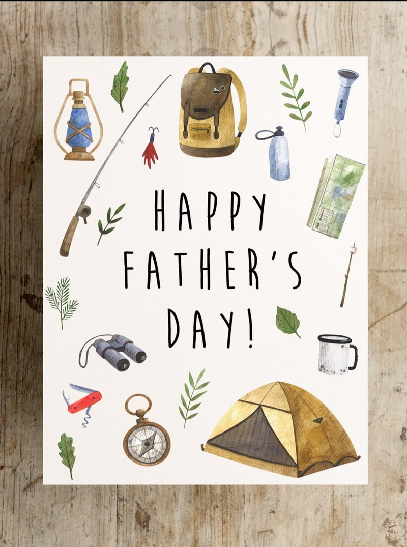 Happy Father's Day Card,Happy Father's Day Blank Card,Camping Dad Card,Outdoorsman Dad Card,Father's Day Card for friend