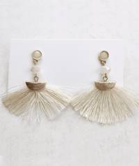 trendy stylish fun fan beaded earrings