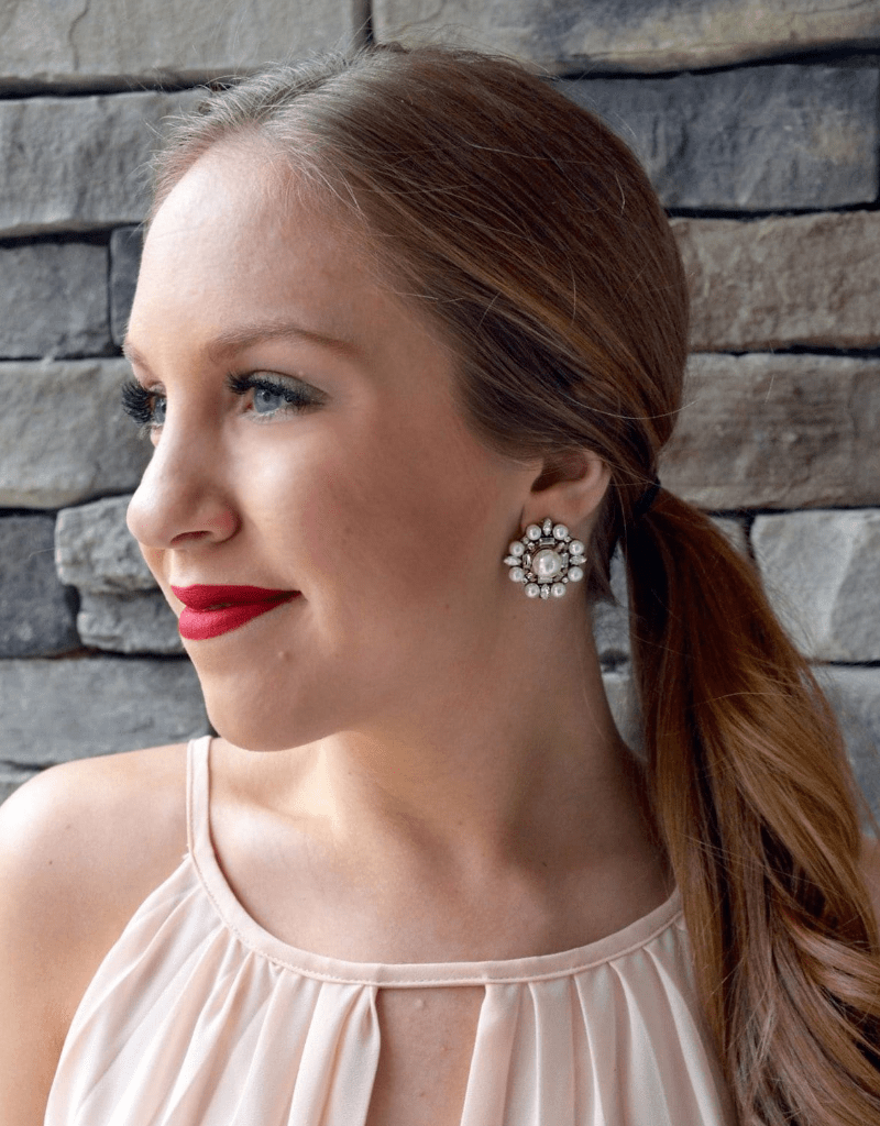 bridal formal  special occasion pearl statement earrings