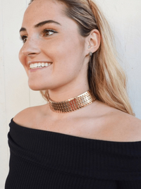 gold statement choker fun trendy stylish 