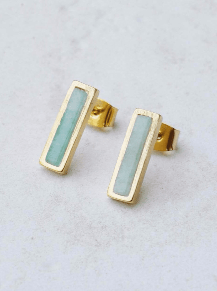 aqua stud earrings