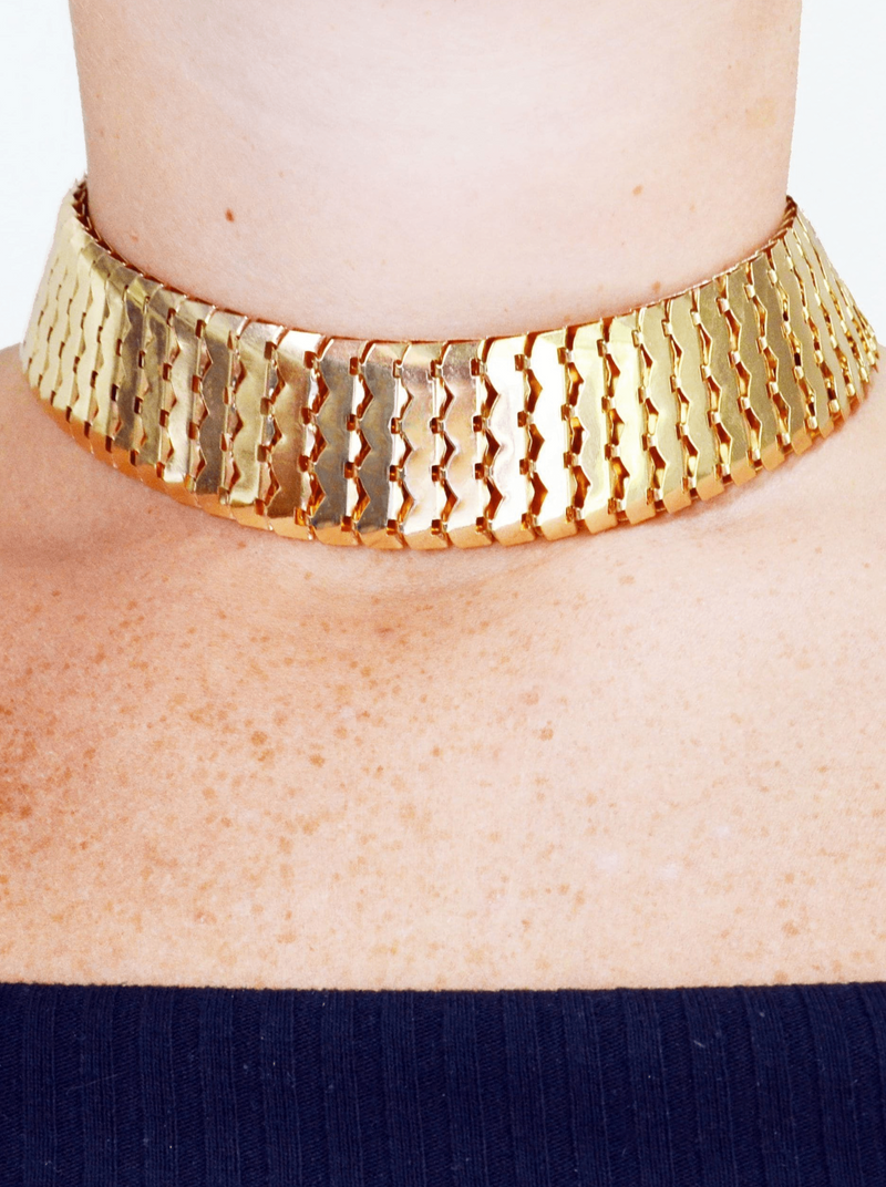 gold statement choker fun trendy stylish 