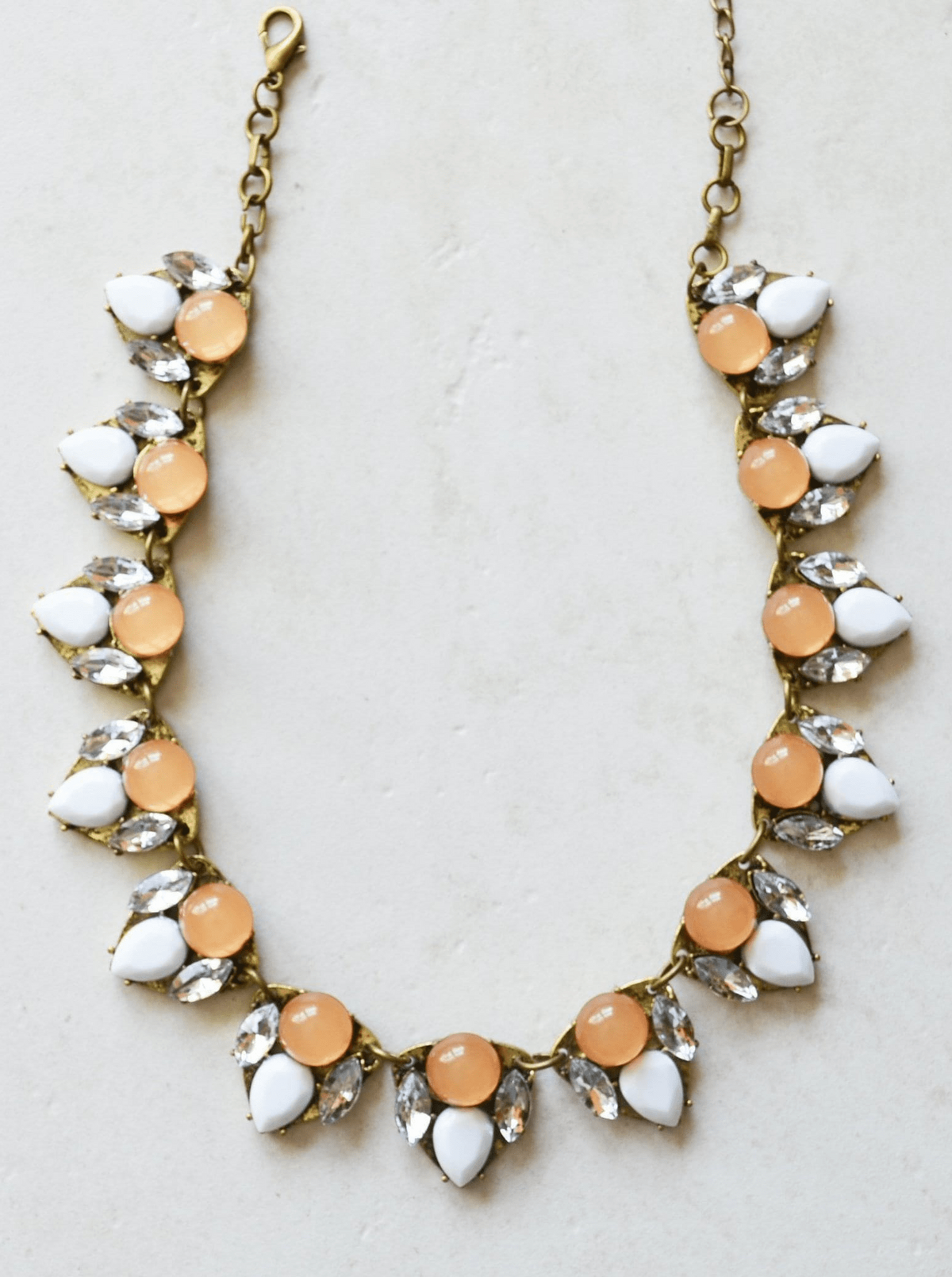 preppy collar necklace orange white 