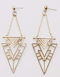 geometric boho gold drop earrings