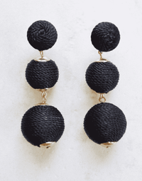 black bobble trendy fun earrings