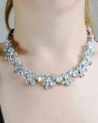 formal special occasion collar cluster necklace