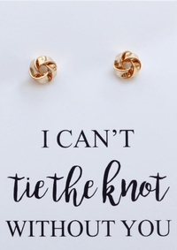 Tie The Knot Earrings bridal party gifts silver gold