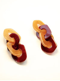 acrylic burgundy statement trendy earrings 