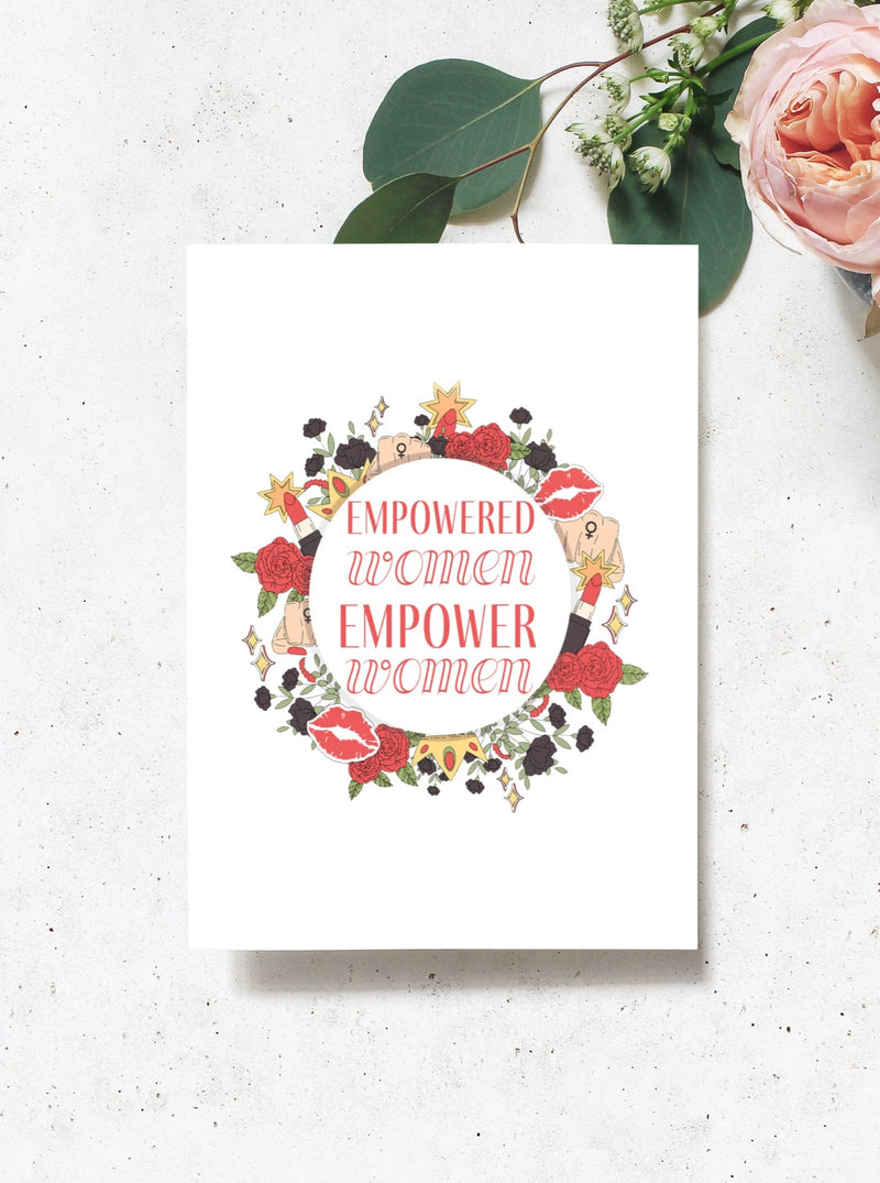 Empowered Women Empower Women Greeting Card Set,Gift for Friend,Card for Co-worker,Feminist Card,Girl Power Card,Girl Boss Card, Made in USA