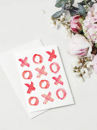 XOXO Pink Valentine's Day Card Set,Galentines Day Card for Friend,Hugs + Kisses Pink XOXO Card Set,Valentine's Day Card for Her,Made in USA
