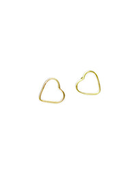 14K Gold Heart Stud Valentines Day earrings