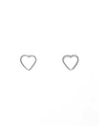 Sterling Silver Heart Stud Valentines Day earrings