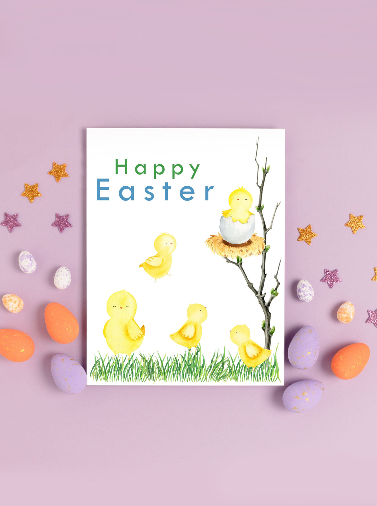 happy easter chick card