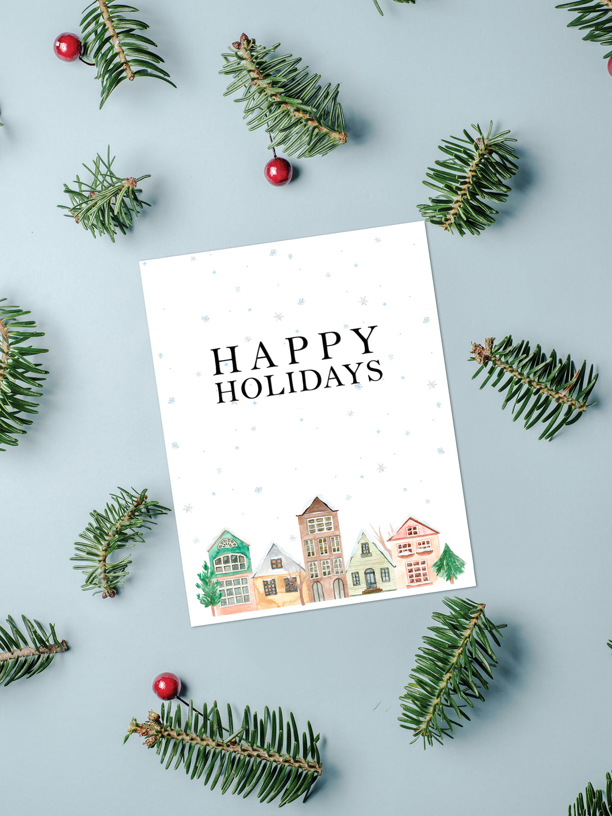 Happy Holidays City Greeting Card
