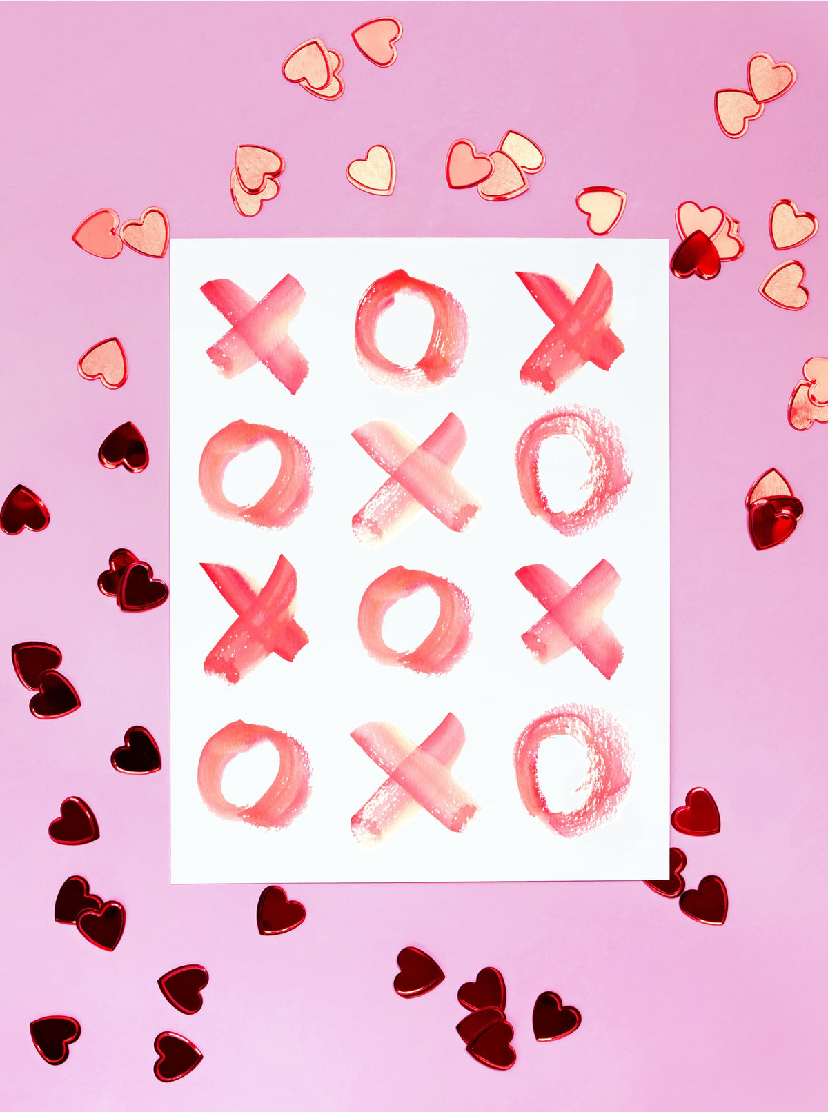 XOXO Pink Valentine's Day Card Set,Galentines Day Card for Friend,Hugs + Kisses Pink XOXO Card Set,Valentine's Day Card for Her,Made in USA