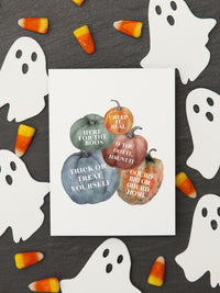 Halloween pumpkin fall Greeting Card Set, Trick or treat halloween card, Halloween theme cards, Jack-o-lantern card,Funny Halloween card