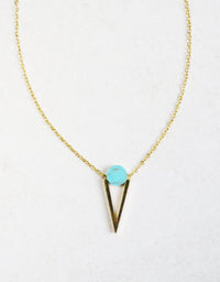 delicate 14K gold turquoise stone necklace