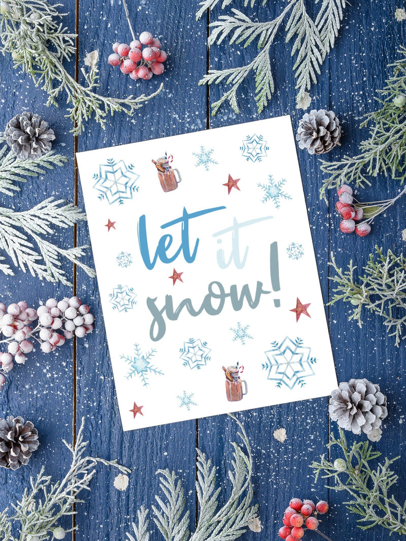 Let it Snow Card Set,Holiday Christmas Cards,Handmade Holiday Greeting Cards,Holiday Season Greetings Card,Made in USA