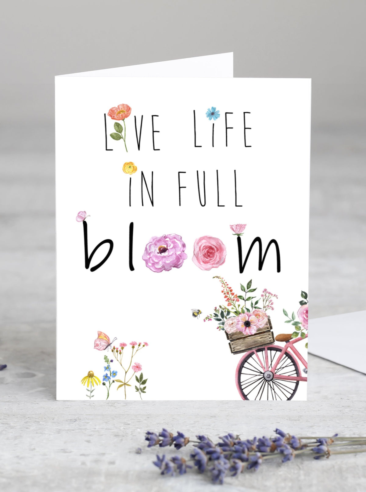 Live Life In Full Bloom Spring Greeting Card Set,Gift for Friend,Easter Card,Floral Spring Card,Flower Card,Mother's Day Card Made in USA