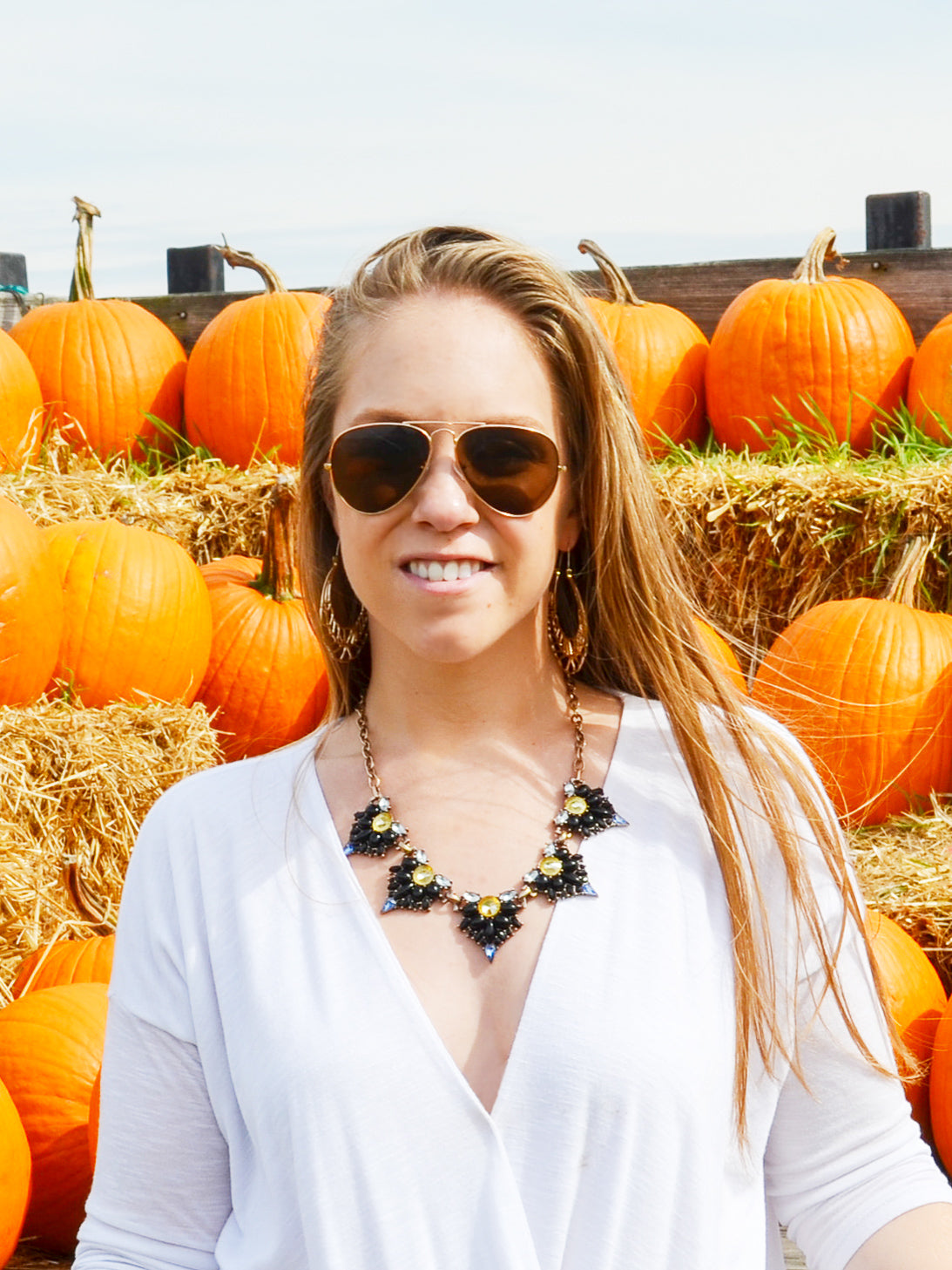black yellow geometric work wear statement necklace