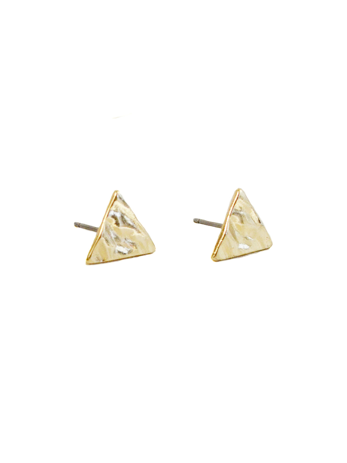 small gold triangle fashion stud earrings, geometric triangle stud 