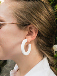 lucite white trendy hoops