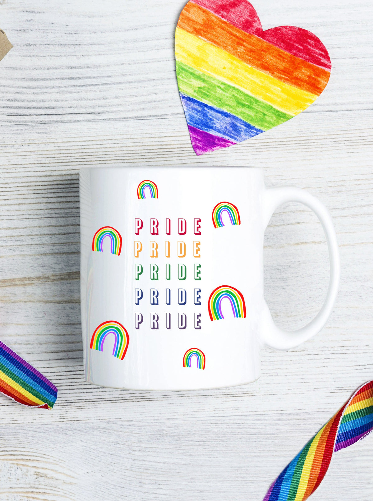 Pride LGBTQ Rainbow Coffee Mug,LGBTQ Pride Mug,Gay Pride Rainbow Mug, Love is Love Celebrate Pride Month,Pride Month Mug, Made in USA