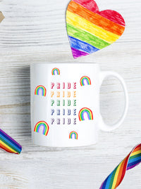 Pride LGBTQ Rainbow Coffee Mug,LGBTQ Pride Mug,Gay Pride Rainbow Mug, Love is Love Celebrate Pride Month,Pride Month Mug, Made in USA