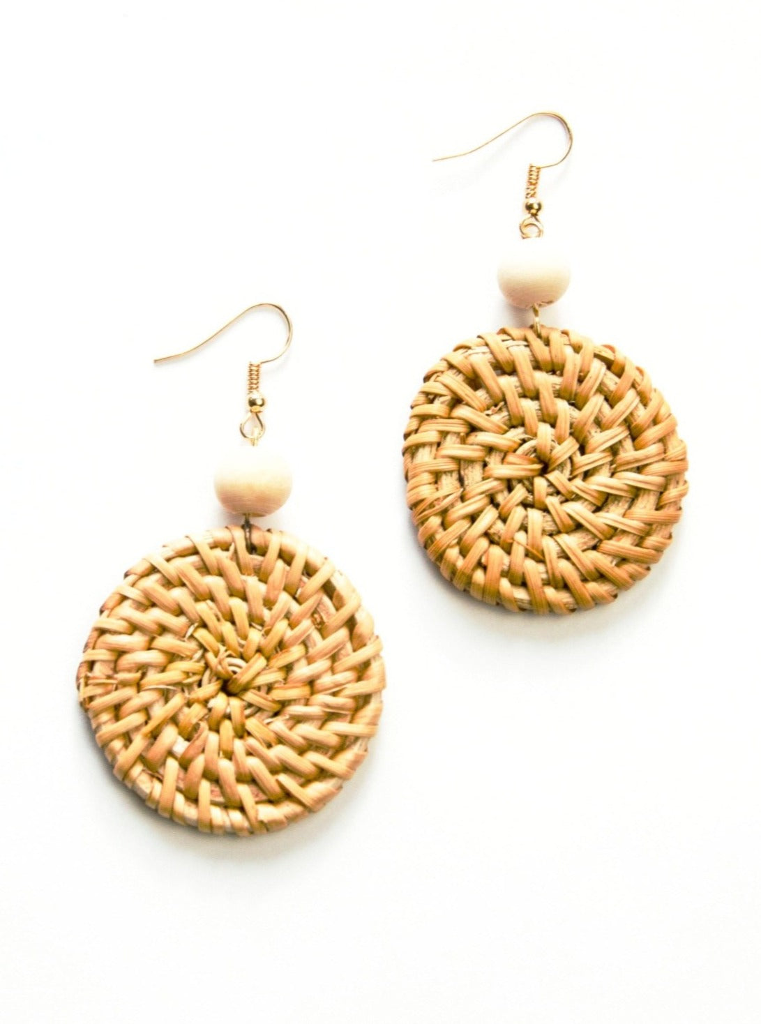 artist boho hippie straw drop earrings