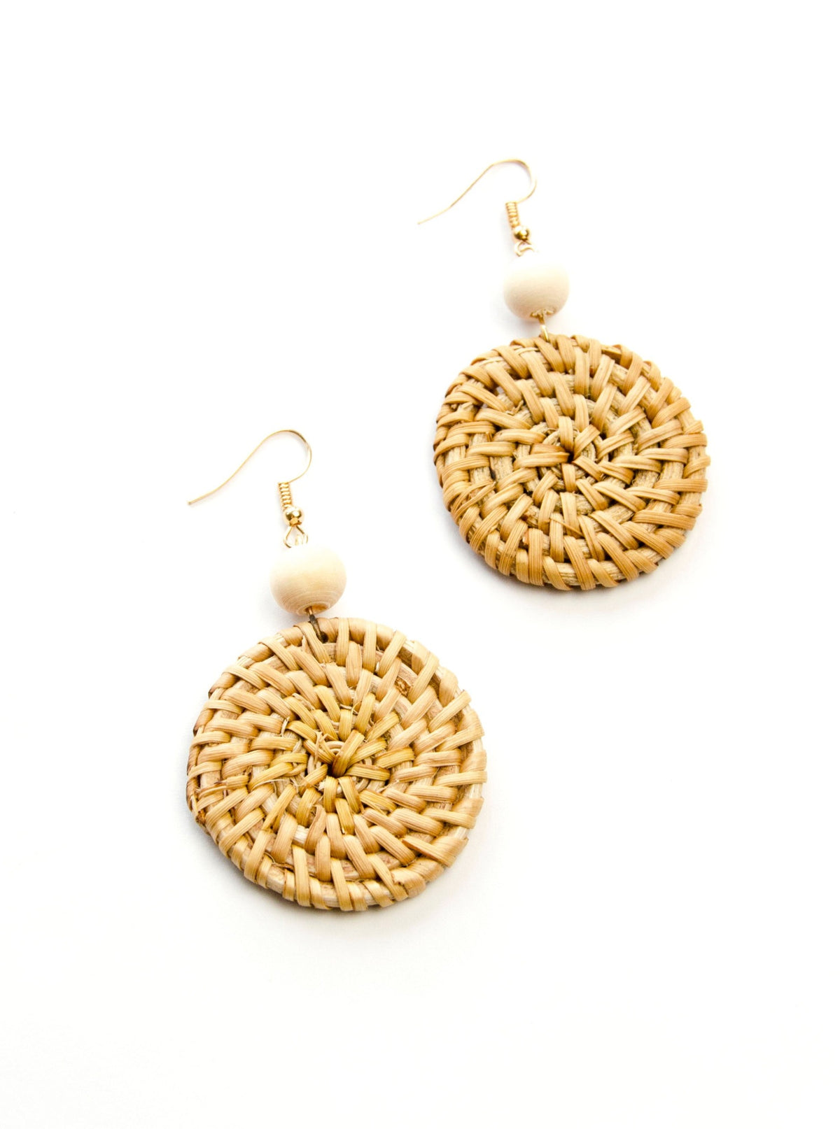 artist boho hippie straw drop earrings