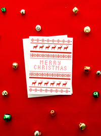 Merry Christmas Nordic Reindeer Red Print Card Set,Holiday Chrismas Cards,Handmade Holiday Greeting Cards,Holiday Season Greetings Card,Made in USA