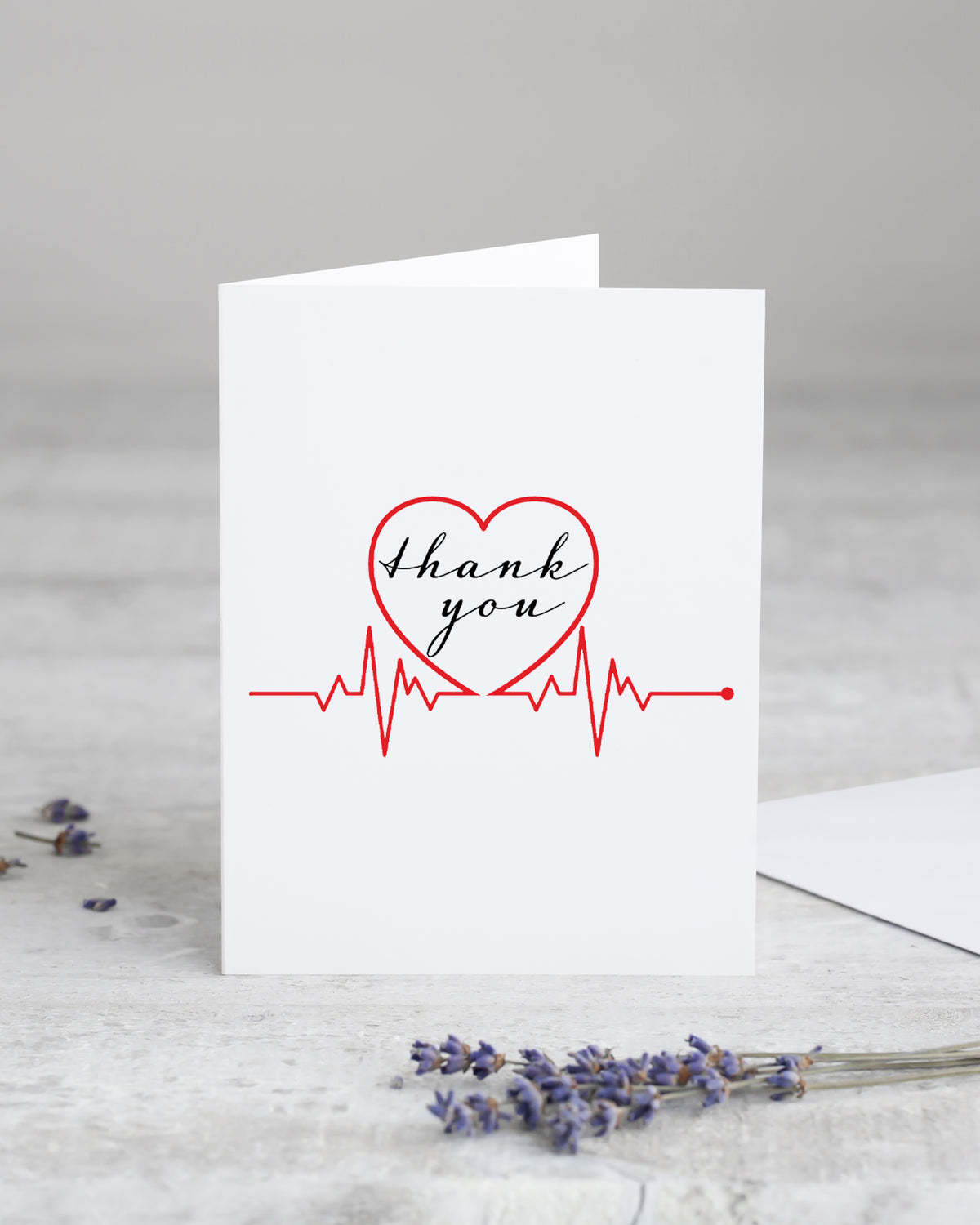 nurse doctor heart beat thank you card