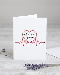 nurse doctor heart beat thank you card