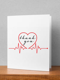 nurse doctor heart beat thank you card